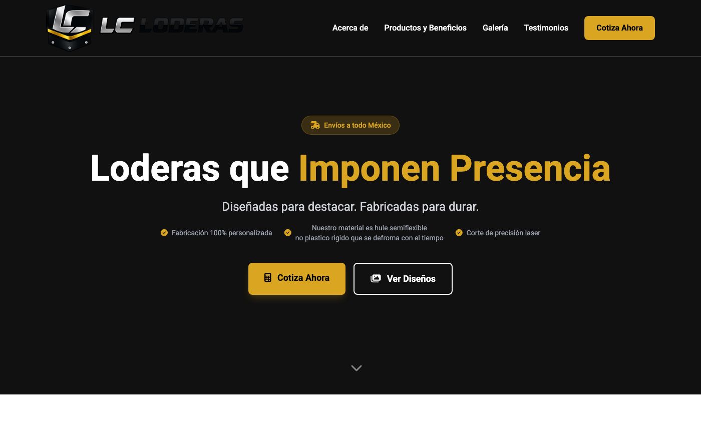 Captura del sitio de LC Loderas
